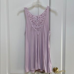 H&M flowy tank with embroidered neck